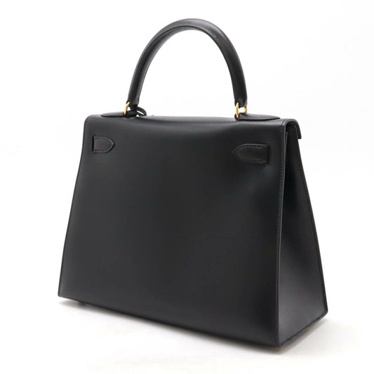 Hermes Kelly 28 Handbag Box Calf Black
