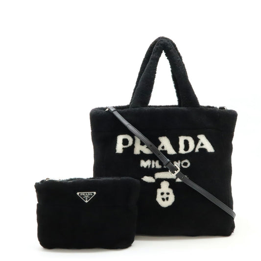 Prada Terry Tote Bag 2WAY Nero Bianco