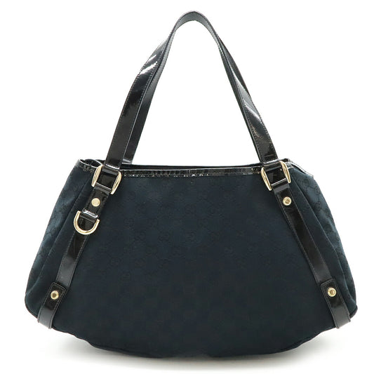 Gucci Abbey GG Canvas Patent Leather Tote Bag