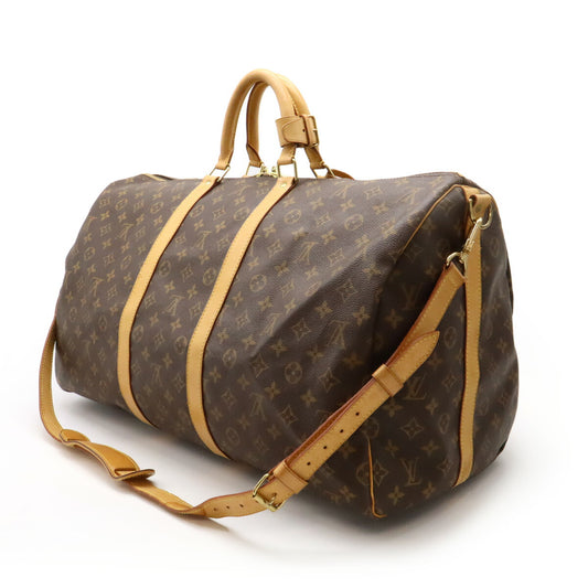 Louis Vuitton Monogram Keepall Bandouliere 55 Travel Bag
