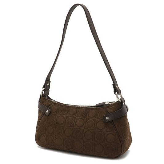 Salvatore Ferragamo Gancini Leather Pouch Handbag