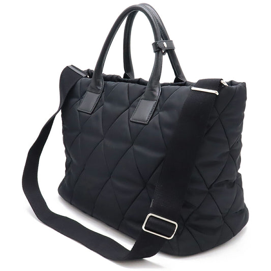 Prada Nylon Leather Tote Bag