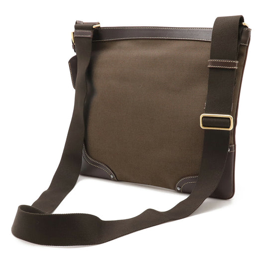 Prada Logo Jacquard Canvas Leather Shoulder Bag