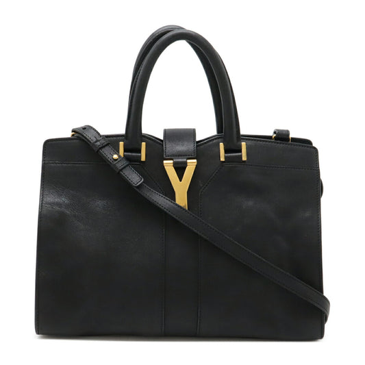 Yves Saint Laurent Y Line Cabas Chic Mini Handbag Leather Black