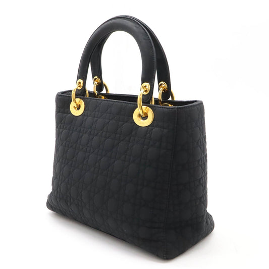 Dior Lady Dior Nylon Leather Tote Bag