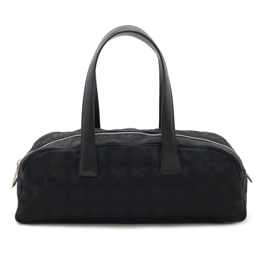 Chanel Nylon Jacquard Leather Mini Boston Bag