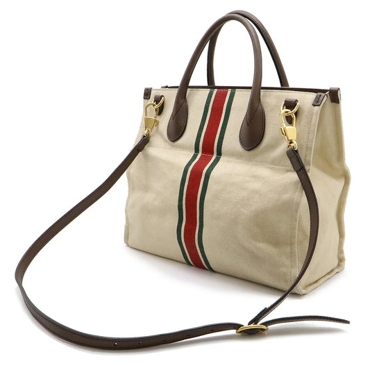 Gucci Canvas Leather Tote Bag 2WAY