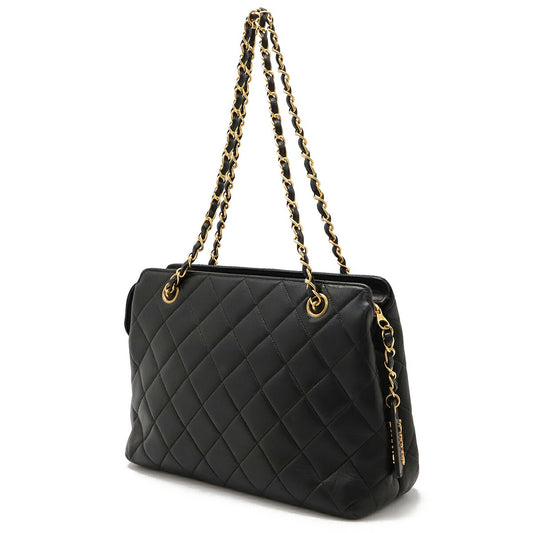 Chanel Lambskin Chain Tote Bag Black