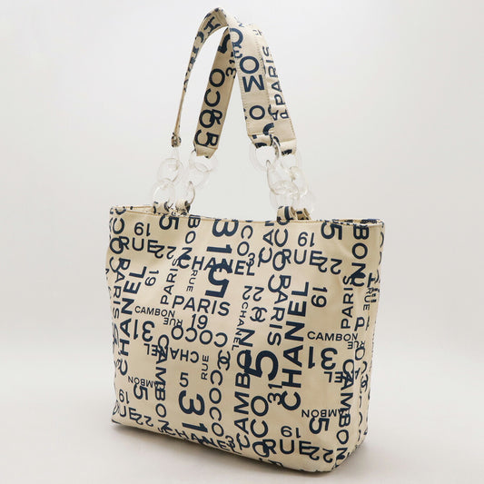 Chanel Canvas Logo Tote Bag A18303