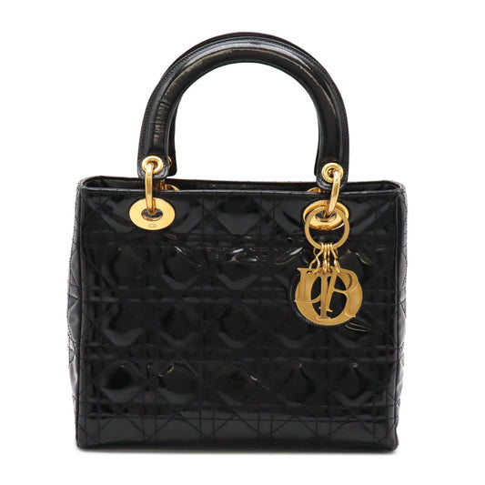 Dior Lady Dior Patent Leather Tote Bag