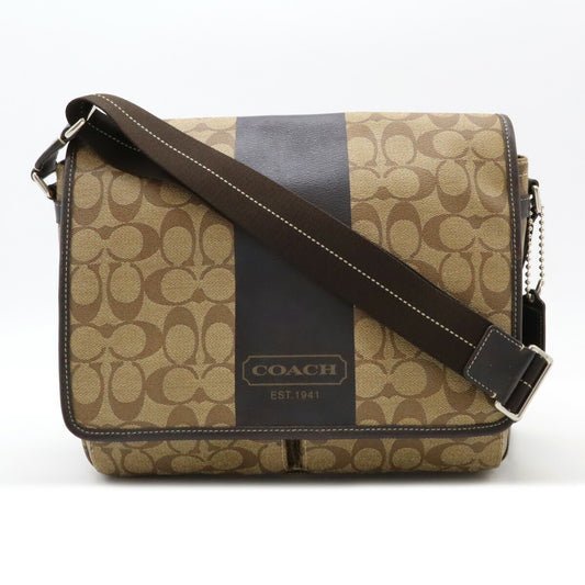 Coach Signature Messenger Bag PVC Leather