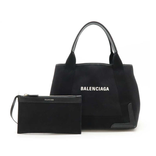 Balenciaga Canvas/Leather Small Cabas S Logo Tote Bag