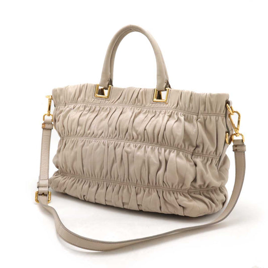 Prada Leather Gathered Tote Bag BN1336