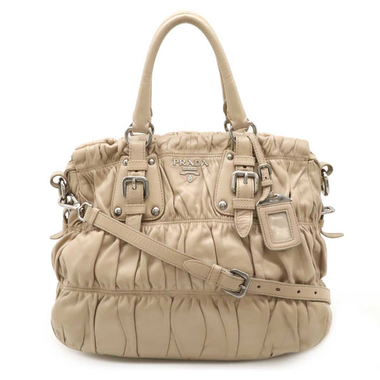 Prada Gathered Leather Tote Bag BN1336
