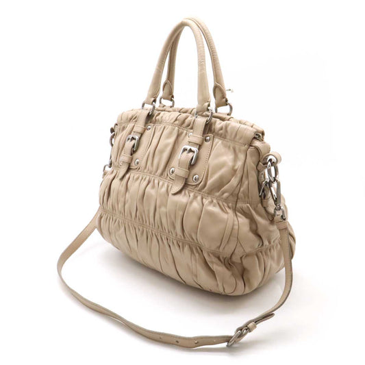 Prada Gathered Leather Tote Bag BN1336