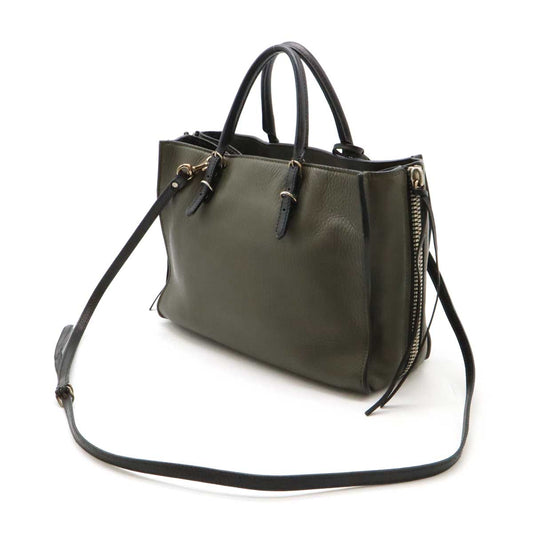 Balenciaga Leather Paper A6 Zip Around Handbag