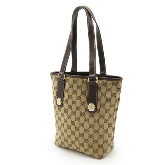 Gucci GG Canvas Leather Tote Bag 153361
