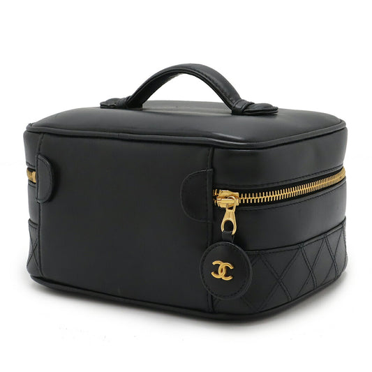 Chanel Bicolore Vanity Bag Leather Black