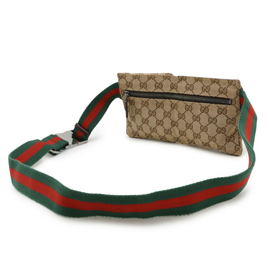 Gucci GG Canvas Leather Waist Bag 162962