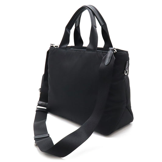 Prada Nylon Leather Tote Bag