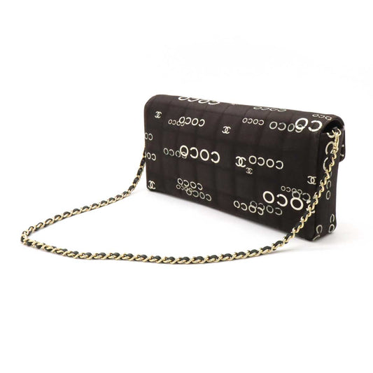 Chanel Canvas Chocobar COCO Print Chain Shoulder Bag