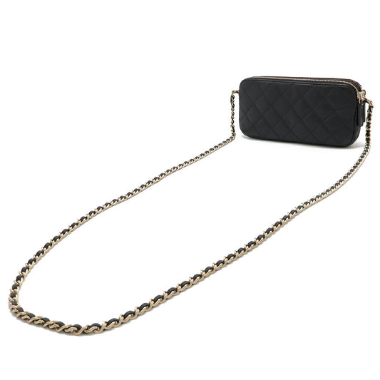 Chanel Lambskin Matelasse Chain Wallet Clutch