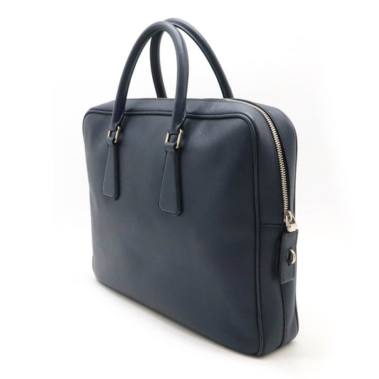 Prada Leather Triangle Logo Briefcase