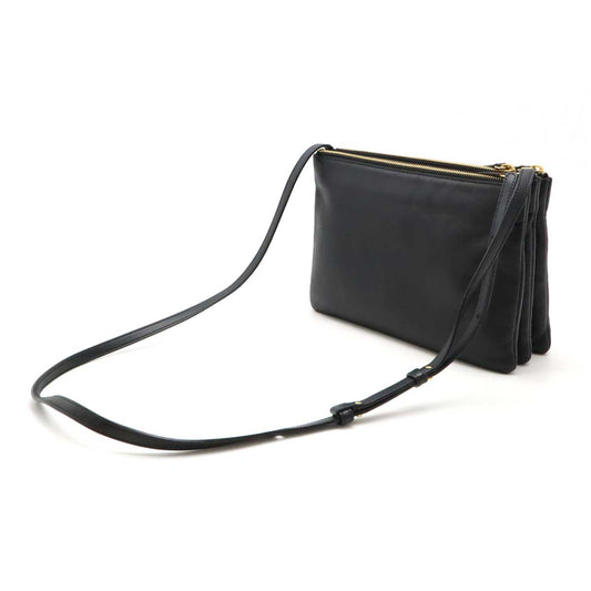 Celine Trio Large Lambskin Shoulder Bag Black