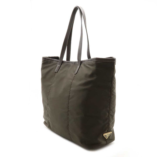 Prada Nylon Leather Logo Jacquard Tote Bag BR4634