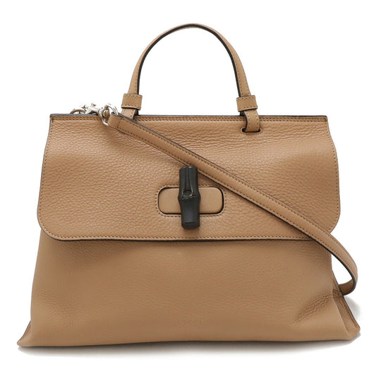 Gucci Bamboo Daily Medium Leather Top Handle Bag