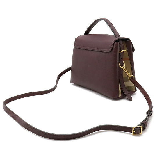 Burberry Nova Check Canvas Leather Handbag
