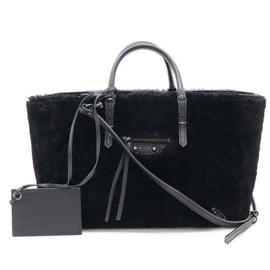 Balenciaga Shearling Leather 2WAY Tote Bag