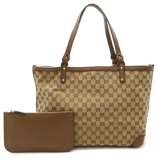 Gucci GG Canvas Leather Tote Bag 247209