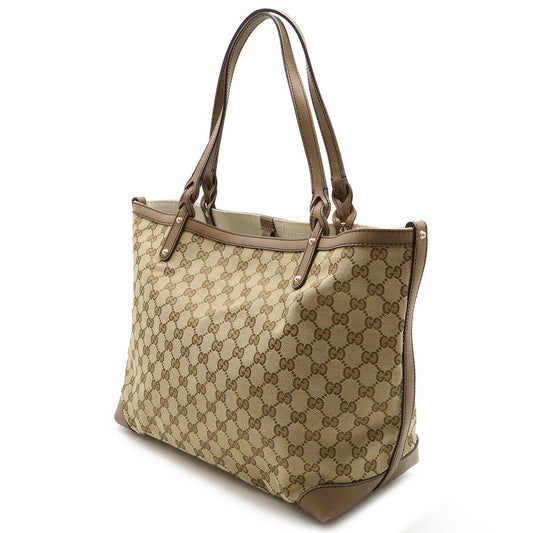 Gucci GG Canvas Leather Tote Bag 247209
