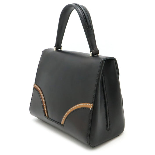 Prada Leather Stitch Rim Flap Handbag
