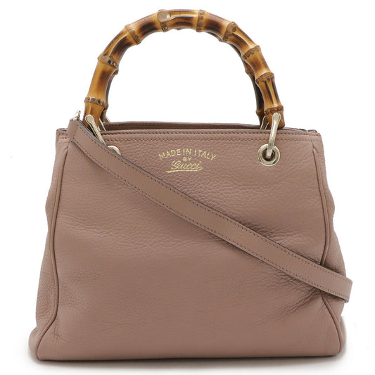 Gucci Bamboo Leather Small Shopper Tote Bag