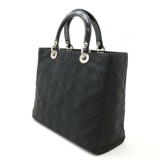 Dior Lady Dior Nylon Leather Handbag Tote