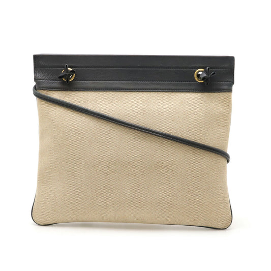 Hermes Chevron Leather Shoulder Bag Navy