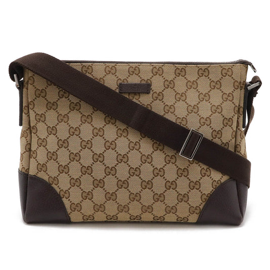Gucci GG Canvas Leather Messenger Bag 114273