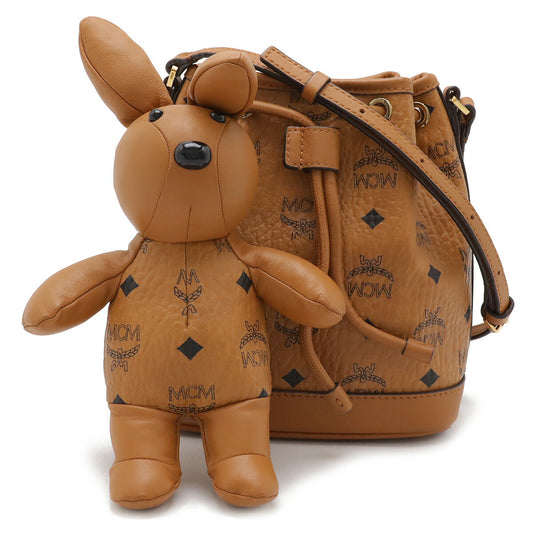 MCM Visetos Rabbit Drawstring Bag Brown