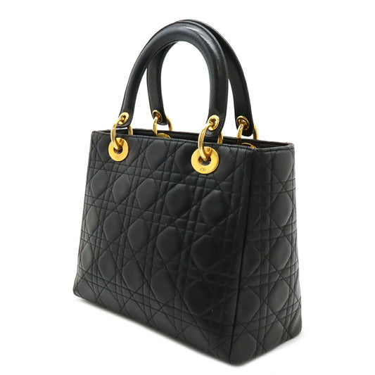 Dior Lady Dior Lambskin Handbag Black