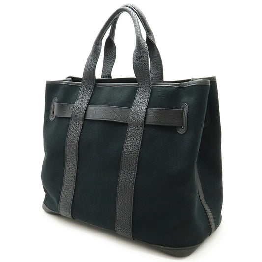 Hermes Canvas Leather Petit Ceinture MM Tote Bag