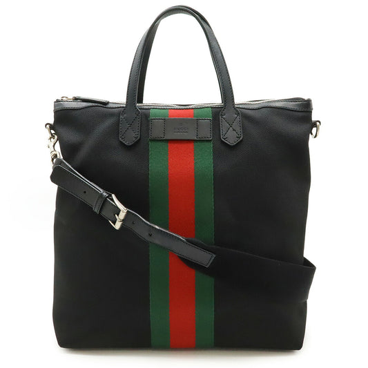 Gucci Techno Canvas Leather Tote Bag