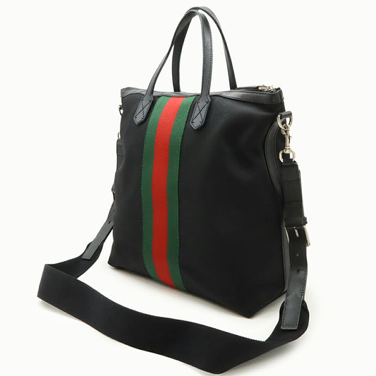 Gucci Techno Canvas Leather Tote Bag