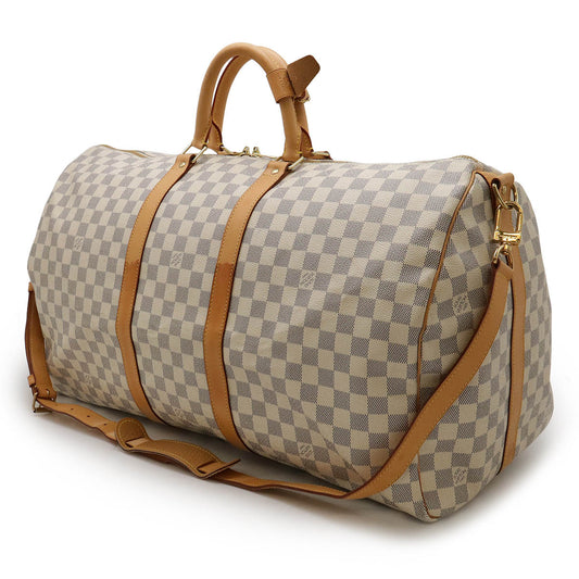 Louis Vuitton Damier Azur Keepall Bandouliere 55 Bag
