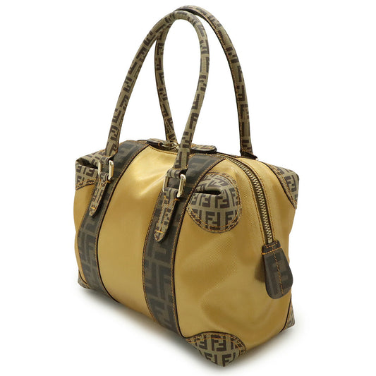 Fendi Zucca Pattern Mini Boston Handbag PVC