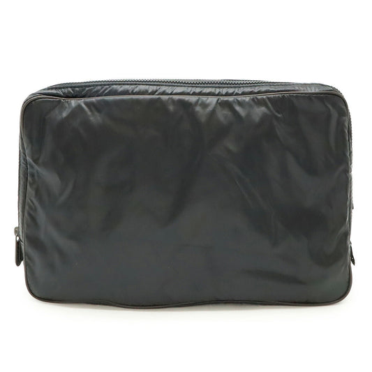 Bottega Veneta Nylon Leather Clutch Bag