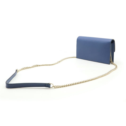 Gucci Leather Interlocking G Logo Chain Wallet Clutch