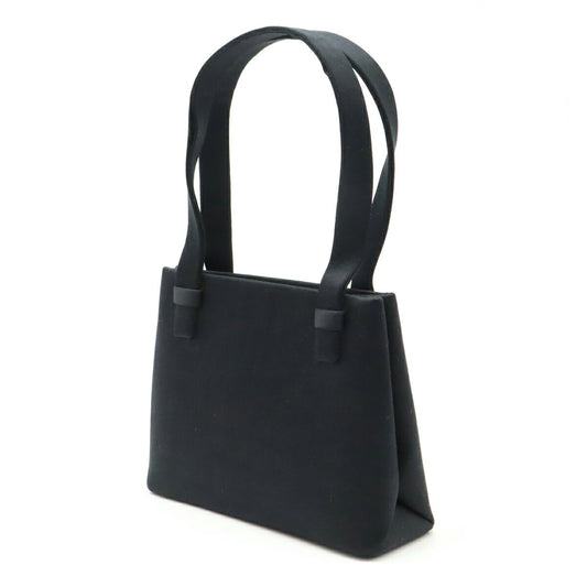 Chanel Coco Mark Satin Handbag Black