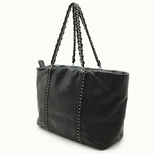 Chanel Leather Coco Mark Chain Shoulder Tote Bag